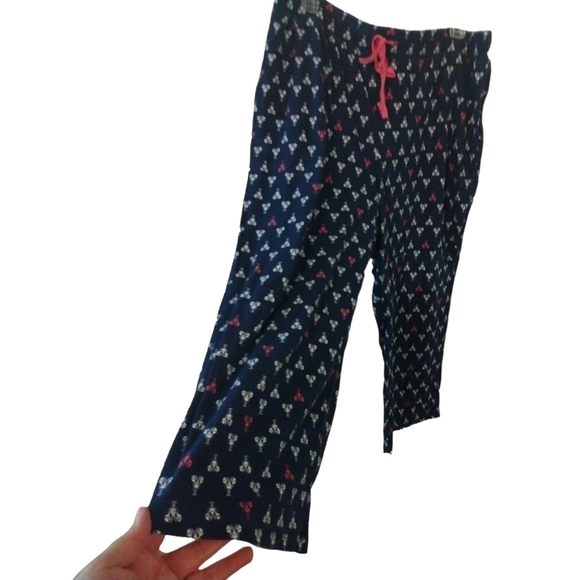 Lobster PJ Pants Nautica Navy, Red, White Comfy Wide Leg Cropped w Drawstring  L - Picture 3 of 8